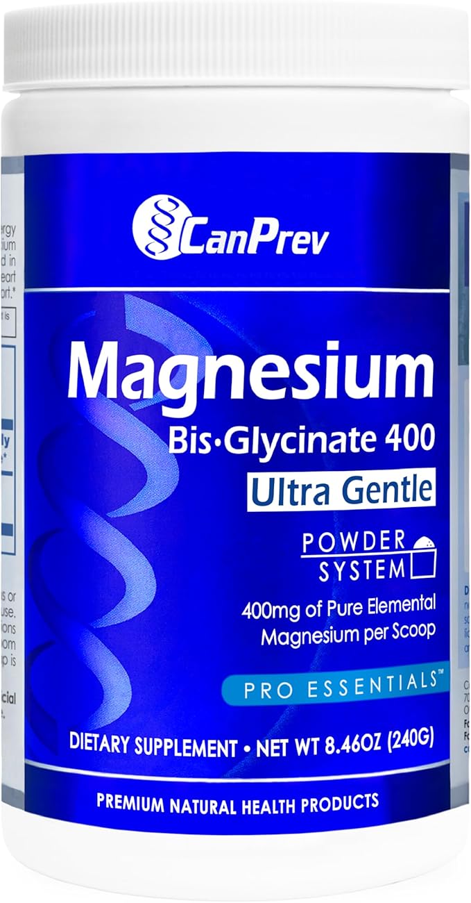CanPrev Magnesium Bisglycinate 400 Ultra Gentle Powder 240g 48 Servings 400mg Elemental Magnesium Per Scoop Supports Restful Nights Muscle Function Gentle on Digestion Vegan Non-GMO Gluten-Free