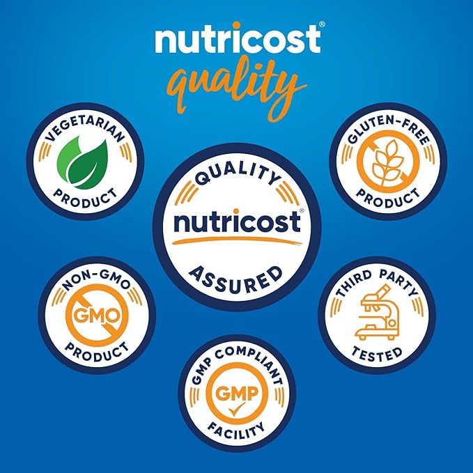 Nutricost L-Glutamine Powder Sweetened with Stevia (500 Grams Peach Mango) - Supplement for Gut Support 5 Grams of L-Glutamine Per Serving - Gluten Free Non-GMO