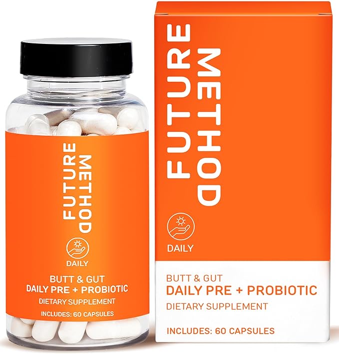 FUTURE METHOD Synbiotic Prebiotics for Men &amp Women - Probiotics &amp Prebiotic Supplement for Digestion Immunity &amp Regularity (60ct)