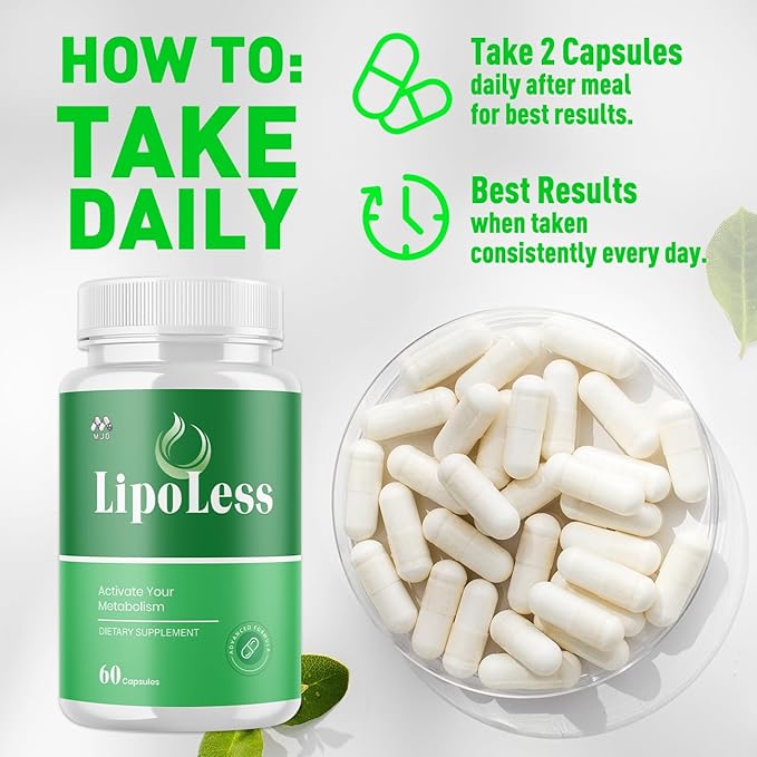 (5 Pack) LipoLess Capsules Official Lipo Less Supplement Pills with All Natural Ingredients Advanced Formula for Optimal Health Support with Premium Vitamins for Active Women &amp Men (300 Capsules