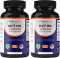 Vitamatic 2 Packs MCT Oil Capsules 3000 mg per Serving - 180 Softgels - from Coconut Oil - Contains 55% caprylic Acid C8 and 40% capric Acid C10 (Total 360 Softgel)
