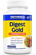 Enzymedica Digest Gold + Probiotics 2-in-1 Digestive Enzymes &amp Probiotic Support Promotes Gut Health with 1 Billion Active Cultures 45 Capsules