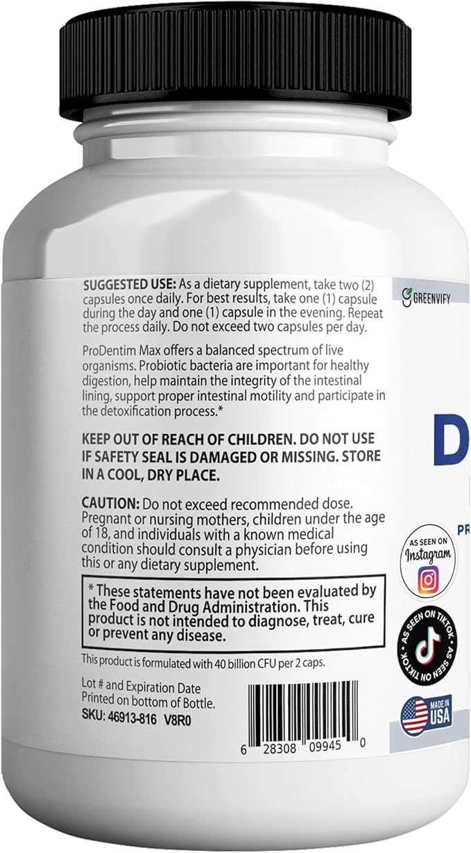 Dentipure Max Probiotic Supplement 40 Billion CFU 60 Capsules Supports Teeth and Digestive Health (5)