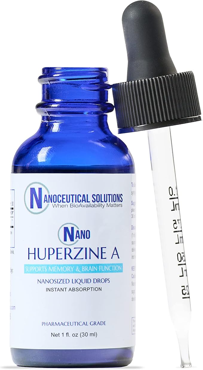 Nano HUPERZINE A | Nanosized Liquid Particles | Instant Absorption | Attention Focus Memory Mental Clarity | Non-GMO GMP Certified | 30 Servings/6000mcg per Bottle
