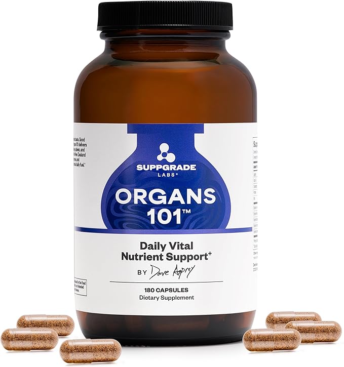 Organs 101 by Dave Asprey | Daily Vital Nutrient Support | 100% Grass-Fed Beef Organs Supplement | Freeze-Dried Liver Heart Kidney Pancreas and Spleen | Non-GMO | 30 Day Supply