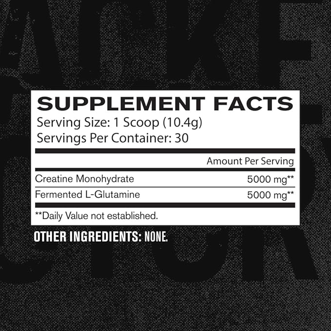 Jacked Factory Creatine + Glutamine - Creatine Supplement with L-Glutamine for Muscle Recovery Muscle Growth Increased Strength (30 Servings Unflavored &amp 30 Servings Blue Raspberry)