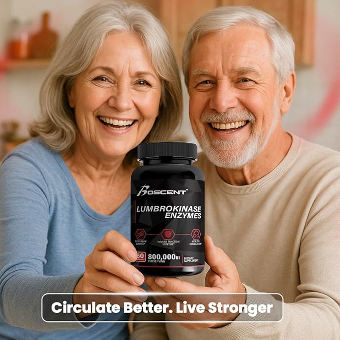 Lumbrokinase Supplement 40mg (60 Capsules) - Maximum Activity-800000 UI - Pure Lumbrokinase Enzymes Digestive enzymes Better Than serrapeptase Nattokinase Supplement Lab Tested Non GMO