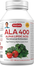 ANDREW LESSMAN Alpha Lipoic Acid ALA 400mg - 120 Capsules - The Universal Anti-Oxidant Ultra-High Potency No Additives