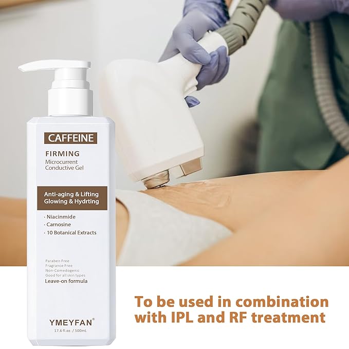 YMEYFAN 2x500ML Conductive Gel for Body Sculpting Hot Caffeine Cavitation Gel for Face Slimming Device Firming &amp Tighten for Arms Tummy Butt Thighs Legs Help Fat Burning