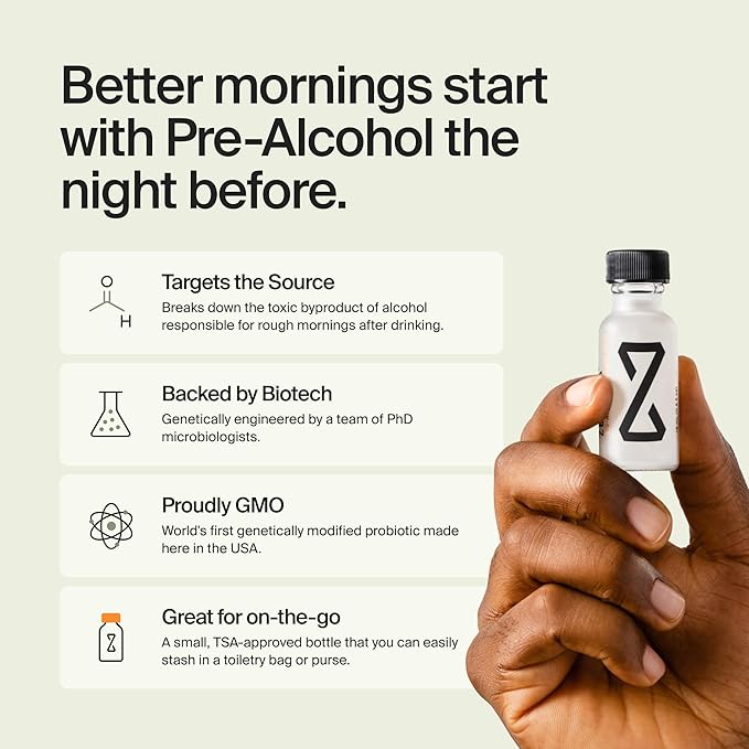 ZBiotics — Feel Better After Drinking Wake Up Refreshed Science-Backed Patented Probiotic for Easier Mornings Travel-Friendly 50-Pack of 0.47 Fl Oz Bottles (50 Pack)