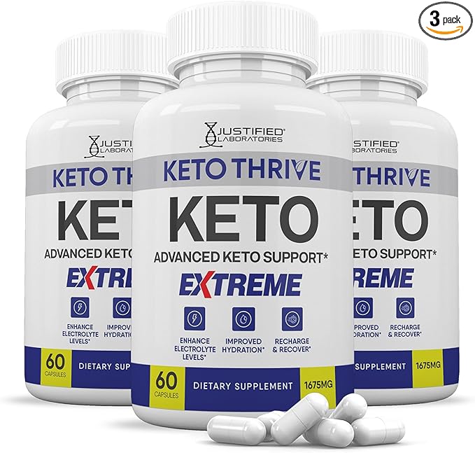 (3 Pack) Keto Thrive Keto ACV Extreme Pills 1675MG Keto Support Blend Capsule Alternative Keto ACV Gummies Formulated Apple Cider Vinegar Extra Virgin Olive Oil Powder Green Tea Leaf 180 Capsules