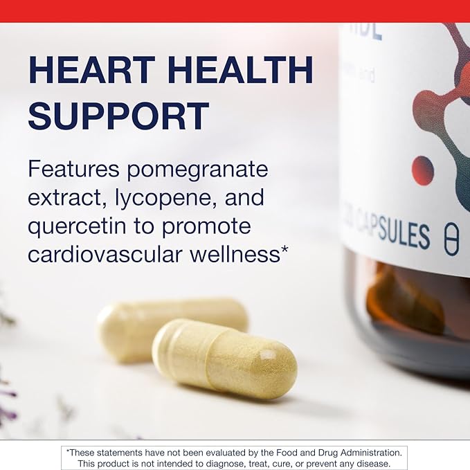 Metagenics CardioLux HDL - Advanced Heart Health &amp Cholesterol Support Supplement* - with Lycopene Pomegranate Extract &amp Quercetin - Supports HDL Antioxidant Defense* - 120 Capsules