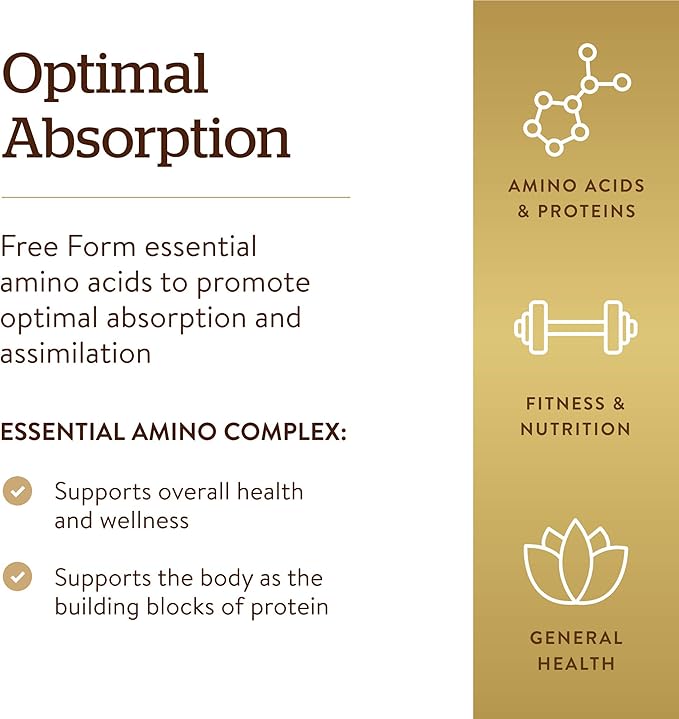 Solgar Essential Amino Complex 90 Vegetable Capsules - Free Form Essential Amino Acids - Non-GMO Vegan Gluten Free Dairy Free Kosher - 90 Servings