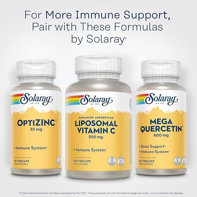 SOLARAY Liposomal Vitamin C 500mg - Enhanced Absorption Vitamin C Liposomal Blend with Fatty Acids - Antioxidant and Immune Support Supplement - Vegan 60-Day Guarantee 100 Servings 100 VegCaps