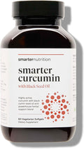 SMARTERNUTRITION Curcumin Softgels - Vegan High Absorption 400 mg Turmeric Supplement + Black Seed Oil &amp Ginger - 95% Tetrahydrocurcuminoids Non-GMO USA Manufactured - 60 Ct[30 Servings]