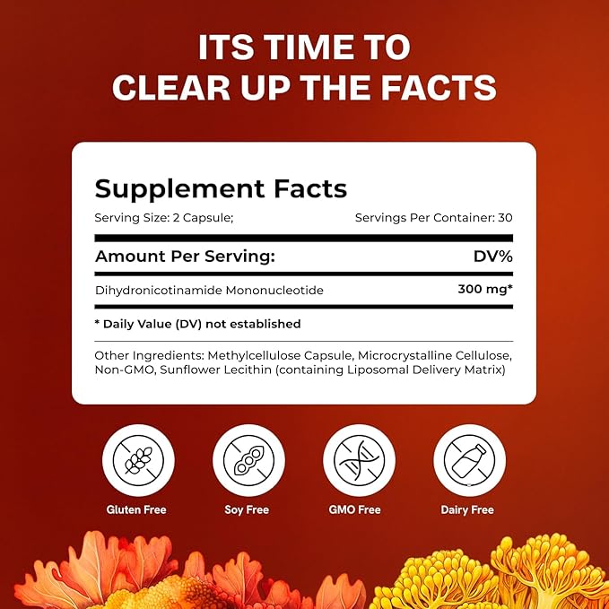 Liposomal NMNH Supplement 300mg – Boosts NAD Anti-Aging Energy &amp Focus – NMM Capsules Alternative to for Cellular Vitality – Third-Party Tested 120 Vegan Capsules | 2 Packs