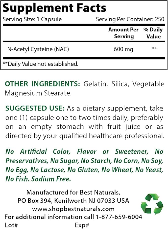 Best Naturals Bromelain 500 mg &amp NAC 600 mg