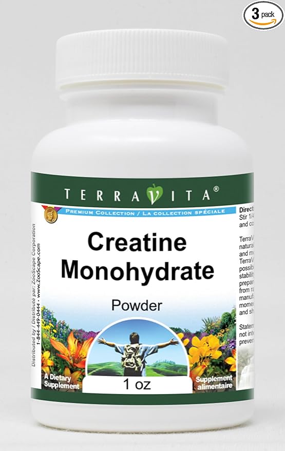 Terravita Creatine Monohydrate Powder (1 oz ZIN: 510889) - 3 Pack