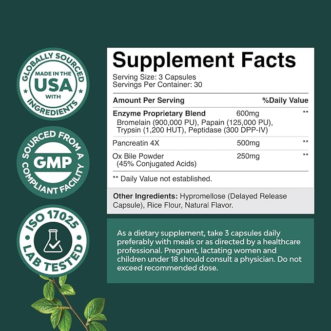 Bundle of Herbal Thyroid Support Complex - Potent Kelp Iodine with L Tyrosine Bladderwrack Selenium Ashwagandha and Digestive Enzymes with Ox Bile Trypsin Papain Bromelain Enzyme for Pancrease Cleanse