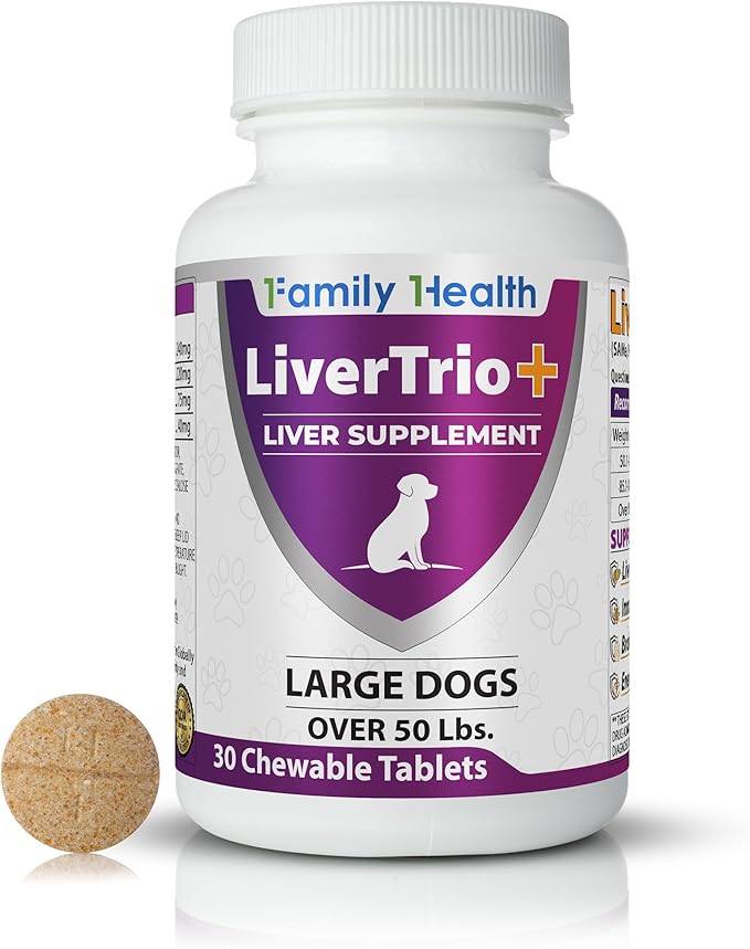 Comprehensive Liver Support Supplement for Large Dogs. Flavorful Chewable Tablets Combining Same SPC Silybin A+B + Glutathione 30Ct (Large)