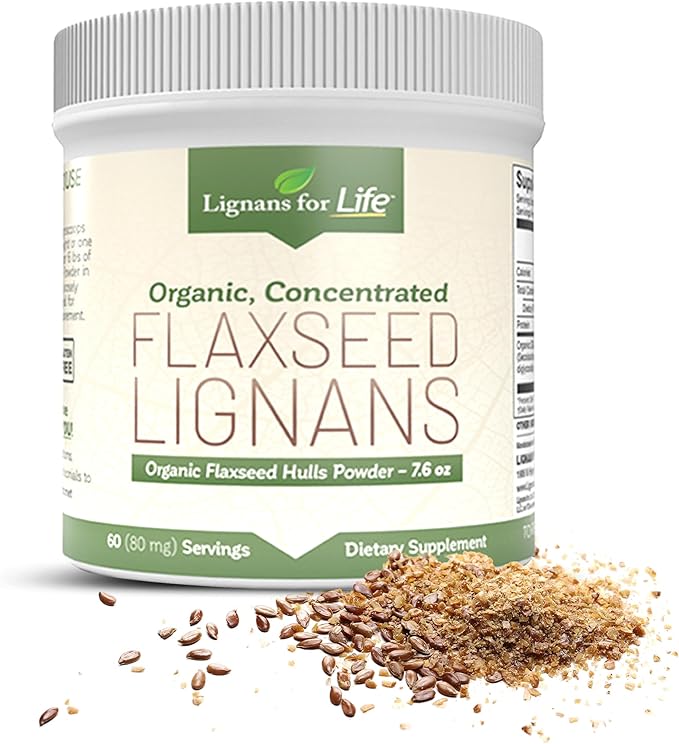 Lignans for Life - Natural Bulk Ground Flaxseed Powder - Omega 3 &amp 6 Fatty Acids Filled High Fiber Antioxidants - Support Healthy Heart &amp Hair Healthy Immune System - 60 Servings 80mg per tab