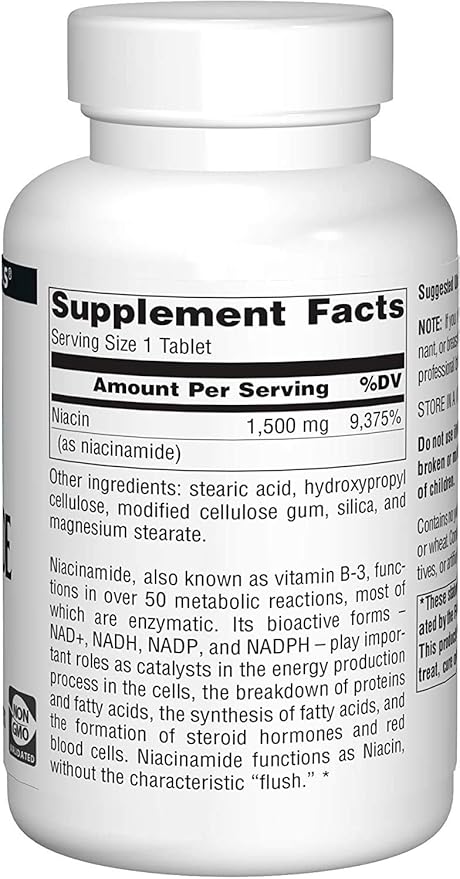 Source Naturals Niacinamide 1500mg 100 Tabs (2 Pack)