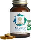 PURE SYNERGY Multi·Vita·Min | Vegan Multivitamin Made with Organic Whole Foods | Twice Daily Supplement for Men and Women | Core Nutrients for Energy Mood Immune and Bone Health (60 Tablets)