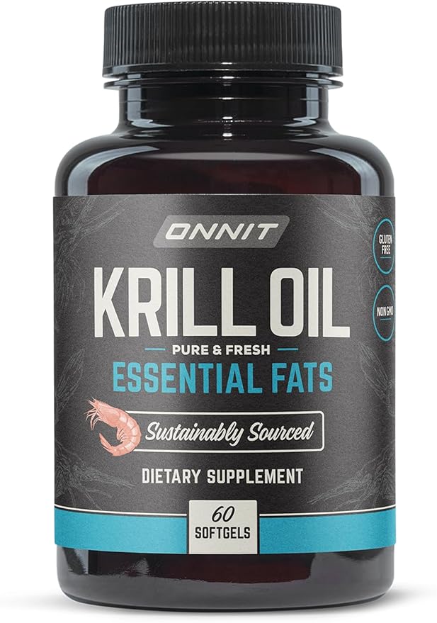 ONNIT Antarctic Krill Oil Soft Gels IGEN™ Non-GMO Tested Dietary Supplement with Omega-3s EPA Astaxanthin &amp Phospholipids for Cognitive Cardiovascular &amp Joint Health 1000mg Per Serving 6