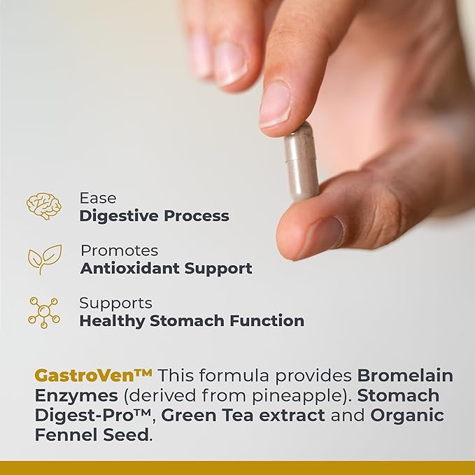 Premier Research Labs GastroVen - Digestive Enzymes for Women &amp Men Digestive Health Supplement Supports Healthy Gut Microbiome w/Bromelain Ginger - 60 Capsules