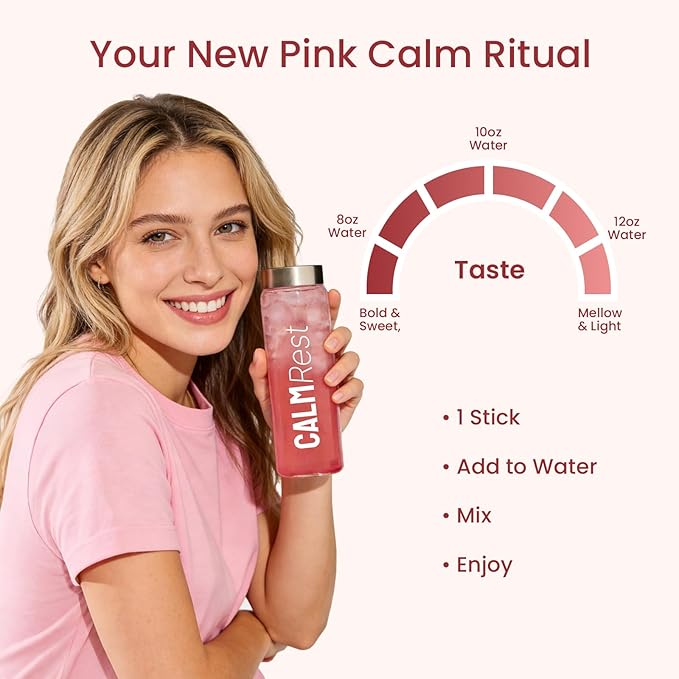 Calm Magnesium Powder Cortisol Supplement for Women Supports Sleep Stress Relief &amp Relaxation with Ashwagandha Saffron L Theanine Vitamin D3 No Sugar 30Ct Raspberry Lemonade