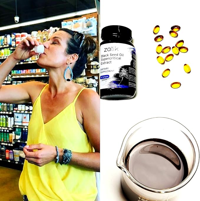 Zatik Naturals - Black Cumin Seed Oil &amp Supercritical Extract Cold Pressed Unrefined USDA Organic Certified Gluten Free Vegan 90 Vegan Softgels