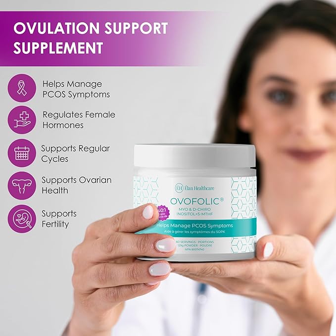 PCOS Supplement for Women - Boost Fertility Hormonal Balance and PCOS Support - Myo-Inositol D-Chiro Inositol Active Folate - High Potency PCOS Supplements (60 Servings 129g Jar)