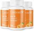 Celebrate Vitamins Iron Supplement with Vitamin C - 18mg Iron 36mg Vitamin C Bariatric Vitamins for WLS Patients Vertical Sleeve &amp Gastric Bypass Surgery – Tangerine 90 Chewable Tablets