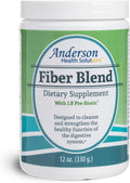 Anderson Fiber Blend with LB Prebiotic Premium All Natural Fiber Supplement Psyllium and Apple Pectin Fiber Powder Colon Cleanse Supports Healthy Gut and Cholesterol 12 Ounces