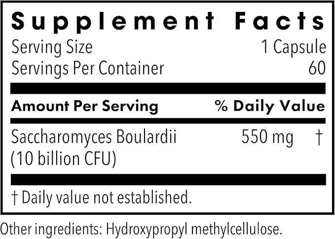 Metabolic Maintenance Saccharomyces Boulardii Probiotics - 10 Billion CFU S. Boulardii for Gut Health and Immune Support Pure Saccharomyces-Boulardii for Men Women and Adults - 60 Capsules
