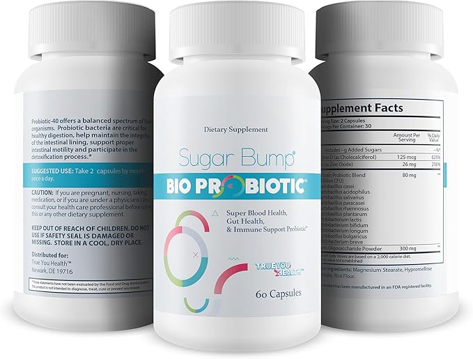 Sugar Bump Bio Probiotic - Blood Health Probiotics - Supports Healthy Blood S Balance Already in the Normal Range - Immune Support - 40 Billion CFUs - Probiotics for Blood Health Support