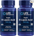 Life Extension Super R-Lipoic Acid Healthy Aging oxidative Stress Defense with 240 mg Active R-Form Gluten-Free – Non-GMO – Vegetarian – 60 Capsules (Pack of 2)