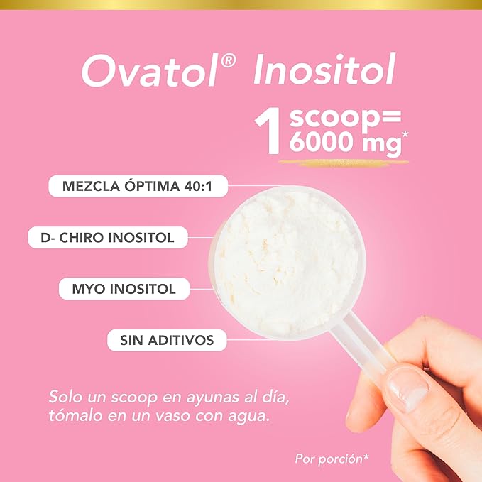Ovatol (6g) Pure Powder Inositol | Myo-Inositol &amp D-Chiro-Inositol 40:1 Ratio | 6g per Serving | Powdered Supplement for Hormonal Support | 38 Servings | Ovaric and Hormone Support |