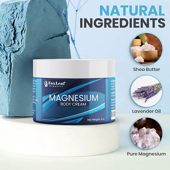 Magnesium Cream for Sleep Leg Cramps &amp Muscle Soreness Highly Concentrated &amp Deep Penetrating Topical Magnesium Chloride - Arnica Shea Butter &amp Lavender Oil Made in USA 4oz