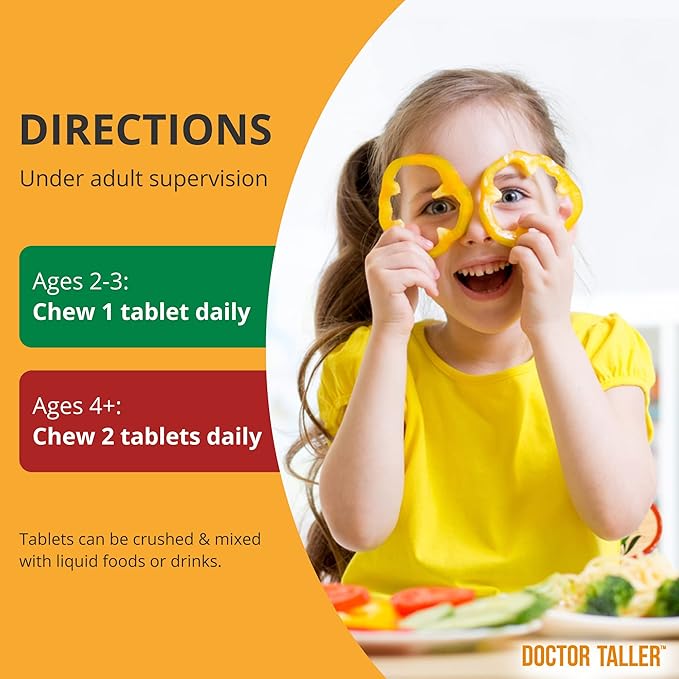 NuBest Doctor Taller Kids - Kids Multivitamins Toddler Vitamins - Support Healthy Immunity and Bone Strength for Ages 2 to 9 - Grape Flavor - 60 Vegan Chewable Tablets | 1 Month Supply