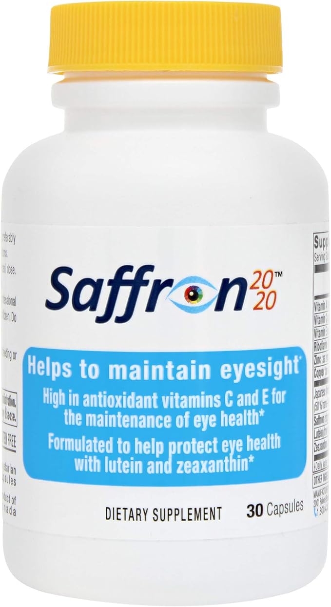 Saffron 2020 Supplement with Saffron Resveratrol Vitamins and Minerals Zeaxanthin and Lutein -30 Vegetarian Capsules