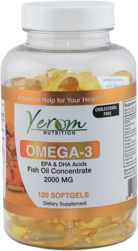 Omega 3 Fish Oil - High-Potency EPA &amp DHA Supports Heart Brain &amp Joint Health 120 Softgels.
