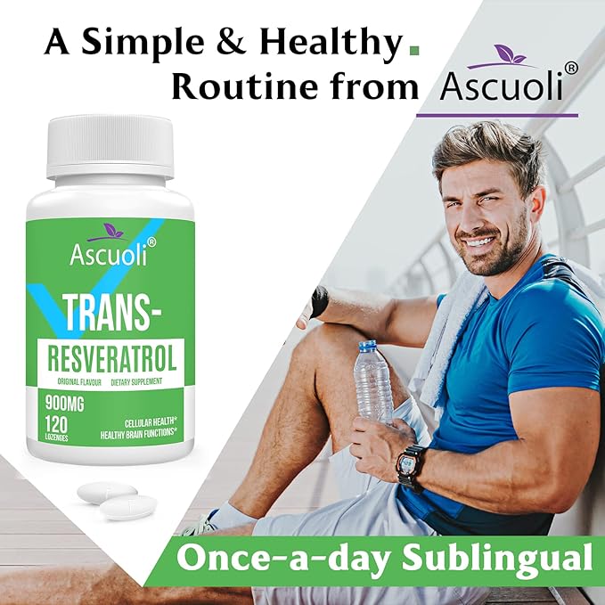 Sublingual Trans-Resveratrol Purity 99% 3-in-1 Advanced Formula Resveratrol Supplement for Boost NAD+ Immune &amp Energy Support Anti-Aging Skin Health &amp Antioxidant 240 Lozenge (240-Day Sup