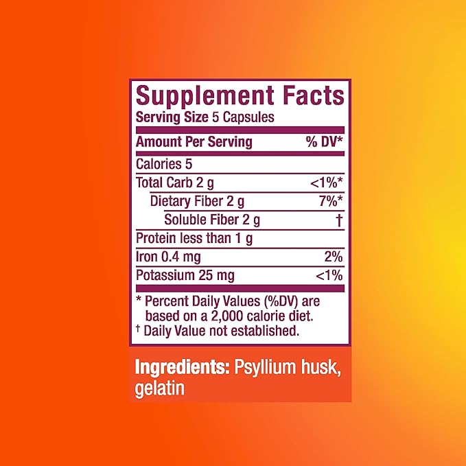Metamucil Psyllium Husk GLP-1 Friendly Fiber Capsules 160 Capsules 3-in-1 Fiber Supplement Daily Psyllium Husk Fiber Capsules Help Support Digestive Health by Promoting Regularity* Help Supplemen