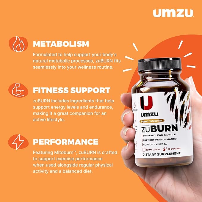 UMZU ZuBurn Energy Support Supplement (30 Day Supply) – Caffeine Mitoburn Capsimax Grains Of Paradise B6 &amp B12 – Energy Supplements For Daily Energy Focus &amp Active Lifestyle Support General