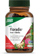 Floradix Iron + Herbs - Iron Supplement for Healthy Energy Support* - Supports Red Blood Cell Formation - Vegan Non-GMO Gluten-Free Soy-Free - 60 Liquid Phyto-Caps