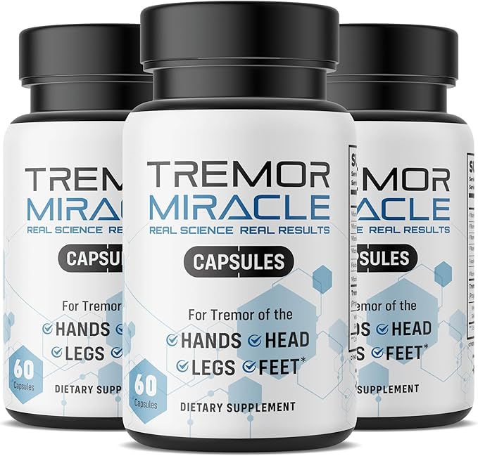 Real Science Nutrition Tremor Miracle Capsules 3 Pack- Essential Tremor Herbal Capsule Supplement for Hands Legs Feet Head Tremors