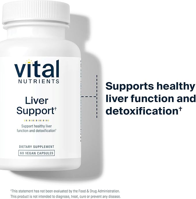 Vital Nutrients Liver Support Milk Thistle and Curcumin - Vegan Supplement - Herbal Combination to Support Healthy Liver Function* - Gluten Dairy and Soy Free - 60 Capsules