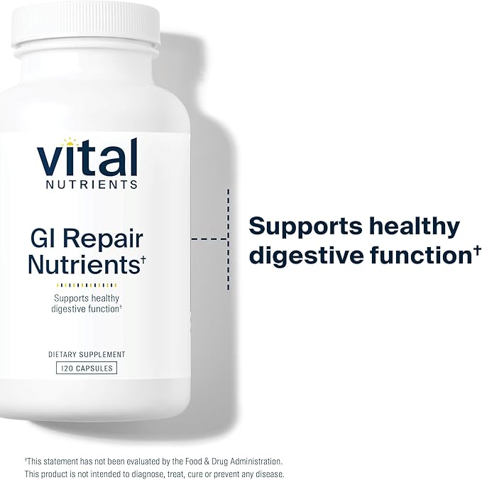 Vital Nutrients GI Repair Nutrients - Leaky Gut Capsule with L Glutamine and N-Acetyl - Digestive Enzyme Supplement to Support Gut Health and Digestion - Gluten and Dairy Free - 120 Capsules