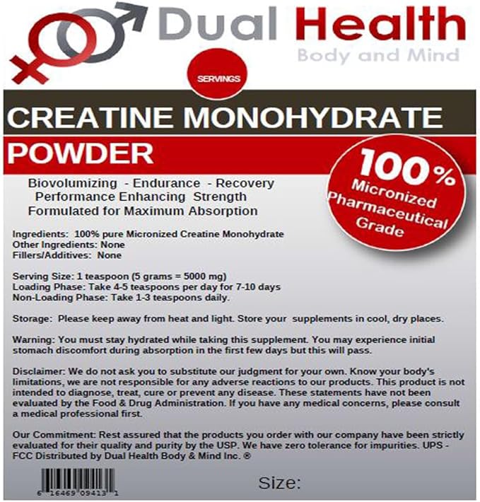 Creatine Monohydrate (2500g (5.5 lbs)) 200 Mesh Pure Micronized Powder Bulk Supplement Pre Workout Body Building Strength Athletic Performance Muscle Recovery 5g (5000mg) Serving Size